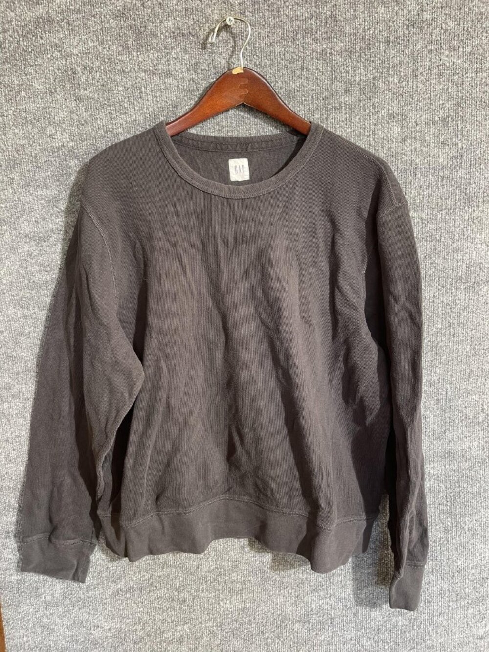 Gap Sweatshirt Mens 2XL Gray French Rib Crewneck Pullover 100% Cotton Basic